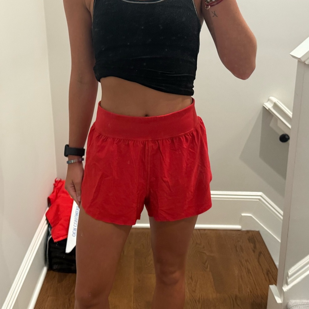 Women's Red Athletic Shorts